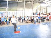 Bupati Barru di acara pembukaan turnamen sepak takraw memperingati HUT ke-59 Kabupaten Barru, Jumat (15/2/2019).