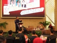 Silaturahmi Nasional (Silatnas) dan Temu Alumni Purna Praja Angkatan 12 Sekolah Tinggi Pemerintahan Dalam Negeri (STPDN), di Hotel Grand Claro, pada Sabtu (16/2/2019).