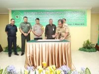 Penandatanganan pencanangan Zona integritas, di Ruang Sidang Pengadilan Negeri (PN) Makassar, Senin (11/3/19).