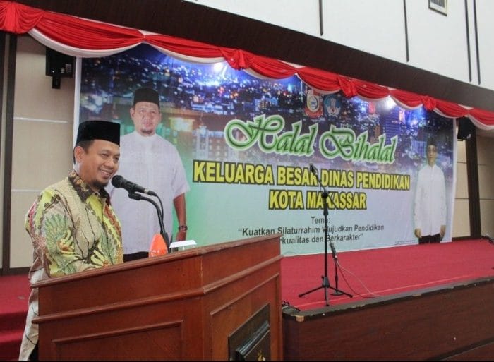 halalbihalal Dinas Pendidikan Kota Makassar, di Ruang Pola Kantor Gubernur Sulsel, Sabtu (15/6/19).