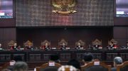 Sidang putusan sengketa pilpres 2019 di Mahkamah Konstitusi, Jakarta, Kamis (27/6/2019). (Foto: Kompas.com)