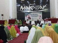 Halal Bihalal Forum Pecinta AL-Quran, PW Muslimat NU Sulsel dan PKK Kota Makassar, di Baruga Anging Mamiri, Rabu (19/06/19).