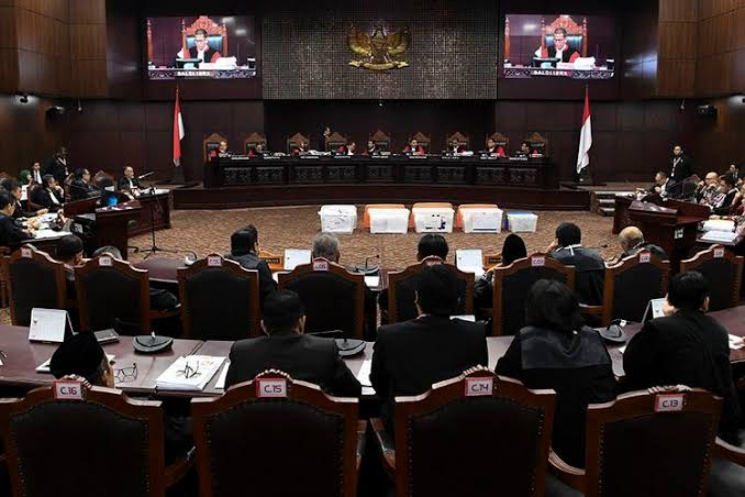 sidang Perselisihan Hasil Pemilihan Umum (PHPU) presiden dan wakil presiden di Gedung Mahkamah Konstitusi, Jakarta, Rabu (19/6/2019).