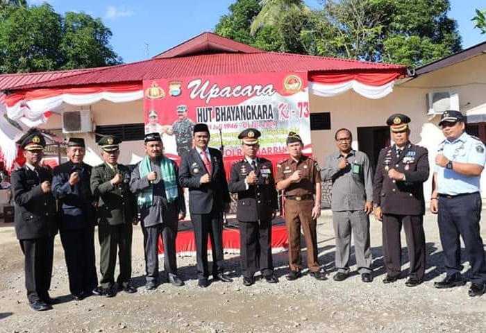 Bupati Barru pimpin upacara peringatan HUT Bhayangkara ke-73 tahun.