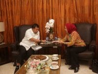 Pj Wali Kota Makassar menerima GM Corporate Affairs PT Nusantara Infrastructure Tbk bersama rombongan. (Ist)