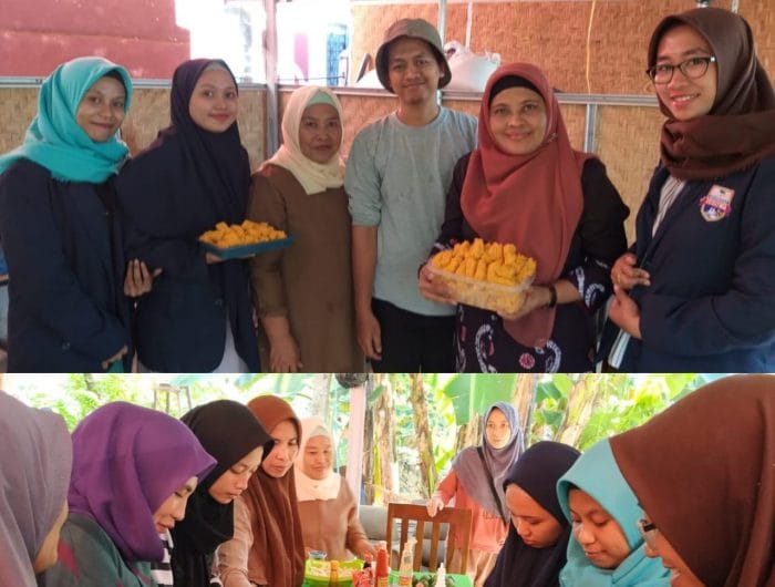 Andi Hamsiah memberikan Pelatihan Pengelolaan Jamur Tiram sebagai menu sehat non kolestrol, di Antang, Kecamata Manggala, Minggu (07/07/2019).