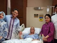 Bertolak ke Singapura, Sandiaga Uno dan Nur Asia Uno menjenguk Ichsan Yasin Limpo.