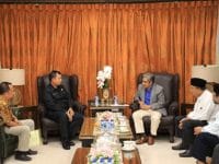 M Iqbal S Suhaeb saat menerima kunjungan MUI Sulsel di Rujab Wali Kota Makassar.