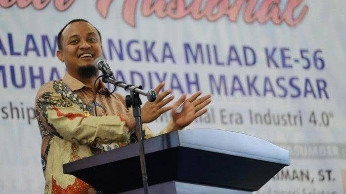Wakil Gubernur Sulsel, Andi Sudirman Sulaiman jadi Narasumber di Seminar Nasional dalam rangka Milad ke-56 Universitas Muhammadiyah Makassar.