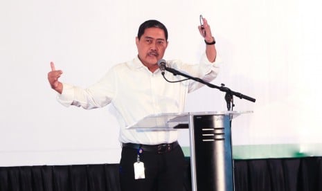 Direktur Jenderal Pengembangan Kawasan Transmigrasi Kemendes PDTT M. Nurdin memberikan arahan dalam Rakornas Transmigrasi di Jakarta