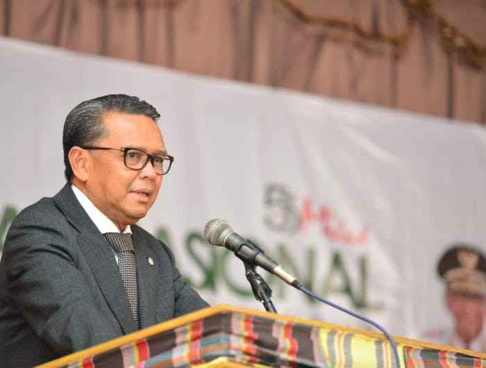 Gubernur Sulsel, Prof HM Nurdin Abdullah (NA) bertindak sebagai Keynote Speaker pada Seminar Nasional KAHMI Kota Makassar. (Ist)