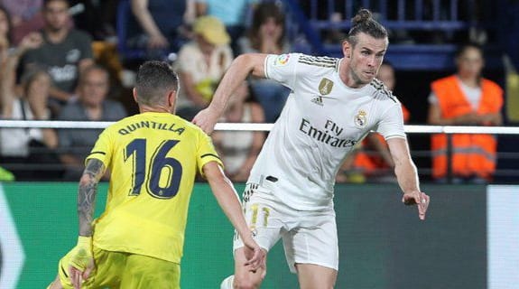 Bintang Real Madrid, Gareth Bale memborong dua gol ke gawang Villarreal (c) AP Photo
