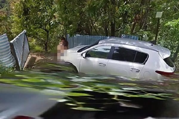 Pasangan mesum di pinggir jalan tertangkap kamera Google Maps. (Foto: Daily Mail)