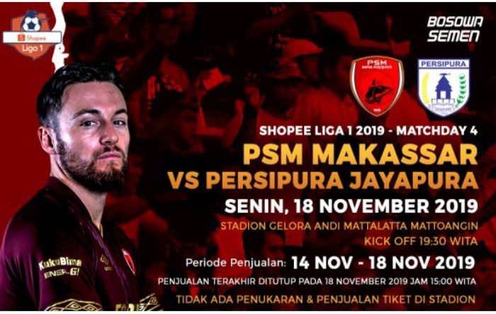PSM Makassar Vs Persipura Jayapura.