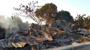 Sejumlah rumah habis terbakar akibat bentrokan dua kelompok warga di Buton Tengah, Sulawesi Tenggara. (Dok Polda Sultra)