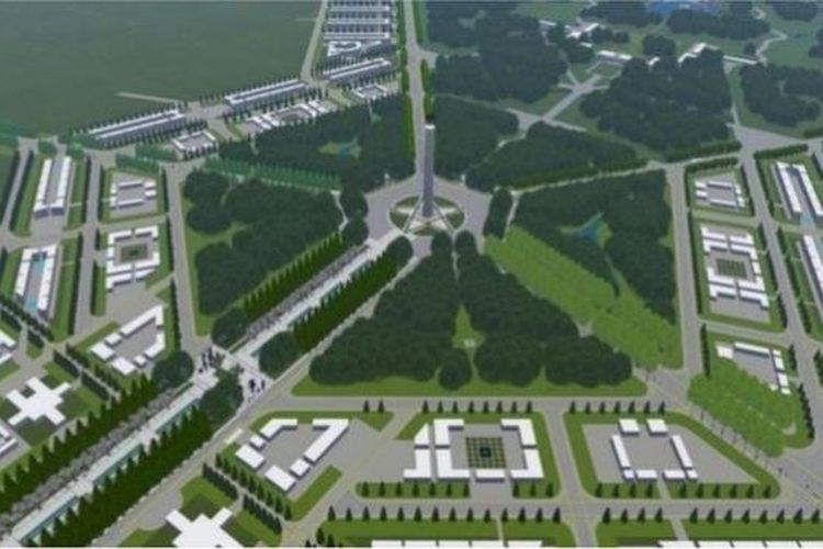 Desain pusat ibu kota baru sebagaimana dirancang Kementerian PUPR.
