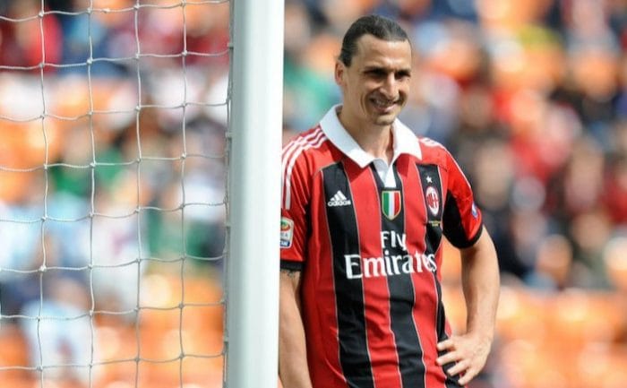 Zlatan Ibrahimovic saat masih bermain di Milan. (c) AFP