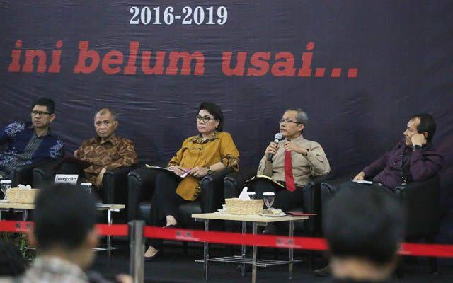 laporan kinerja KPK periode 2016-2019 di Gedung KPK, Jakarta, Selasa (17/12/2019)