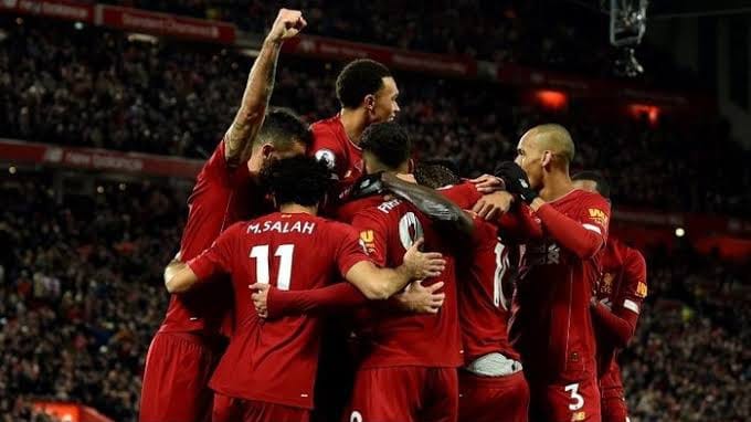 Selebrasi para pemain Liverpool