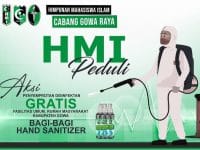 Cegah Covid-19, HMI Cabang Gowa Raya Lakukan Penyemprotan Disenfektan
