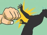 Ilustrasi memukul.