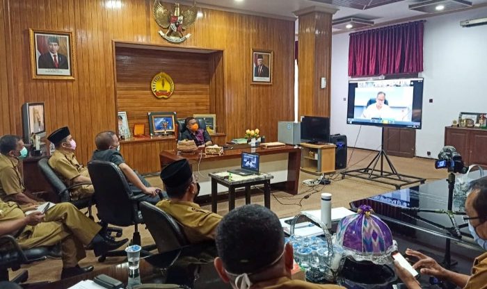 Didampingi Pimpinan OPD Selayar, Basli Ali Video Conference Bersama Mendagri