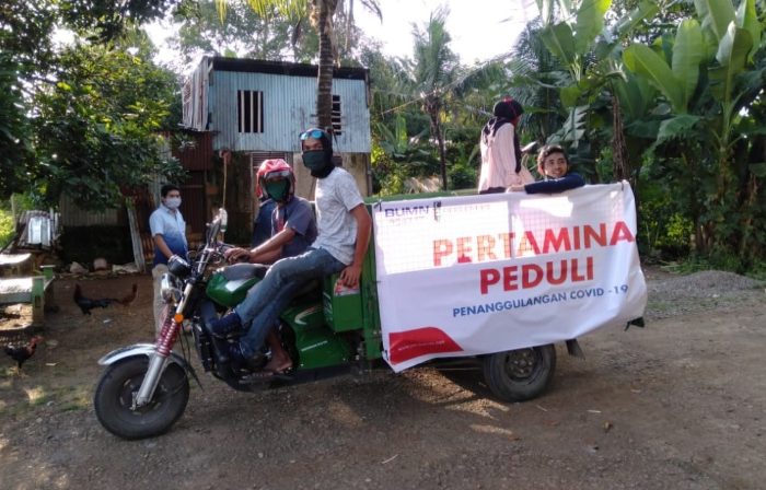 HMI Cagora Bersama Pertamina Berbagi Sembako untuk Warga Terdampak Covid-19
