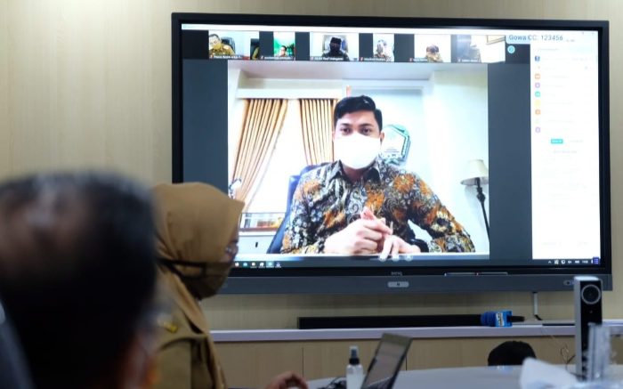 Video Conference Bupati Kabupaten Gowa, Adnan Purichta Ichsan.