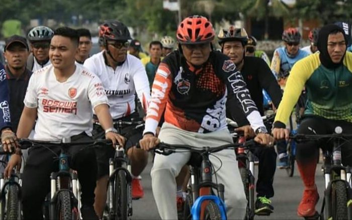 Bersama Dandim, Bupati Barru Ramaikan Toddopupuli Gowes Green Sambut HUT Kavaleri ke 70