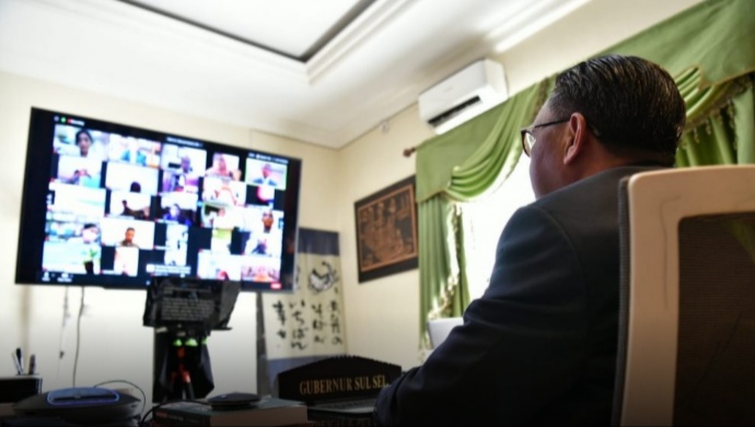 Webinar dengan Hiroshima Jepang, Gubernur Sulsel Bahas Penanganan Covid-19