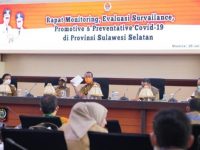 Wakil Gubernur Sulawesi Selatan (Sulsel), Andi Sudirman Sulaiman, memimpin Rapat Monitoring, Evaluasi Survailance, Promotive dan Preventative Covid-19.