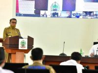 Gubernur Sulsel Prof Nurdin Abdullah memimpin rapat koordinasi pengawasan daerah akuntabilitas percepatan penanganan Covid-19