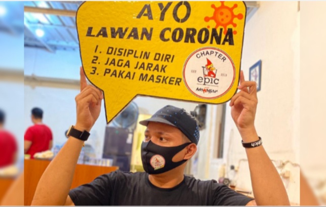 Komunitas Sepeda Epic Makassar Edukasi Masyarakat Patuhi Protokol Kesehatan Covid-19