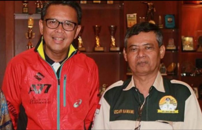 Ketua Nurdin Abdullah Community (NAC) Sulsel, Usdar Nawawi bersama Nurdin Abdullah. (Ist)