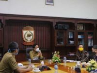 Pj Wali kota Makassar, Prof Rudy bertemu Mr Son Ha Dinh selaku Regional Coordinator Program Eastern Region International Organization for Migration (IOM) Indonesia di Balaikota Makassar, Selasa 25 Agustus 2020/ ist