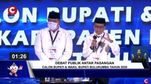 Debat kandidat pertama Pilkada Bulukumba di Hotel Gammara Makassar, Jumat (6/11/2020).