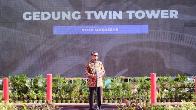Nurdin Abdullah dan Forkopimda Sulsel Groundbreaking Gedung Twin Tower