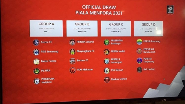 Hasil Drawing Piala Menpora 2021