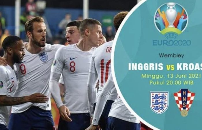 Piala Eropa Euro 2020 Inggris vs Kroasia. (Liputan6.com/Trie Yasni)