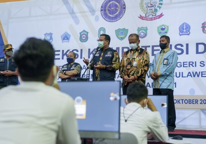 Pantau Pelaksanaan Test SKD CASN, Plt Gubernur Sulsel Beri Motivasi Para Peserta
