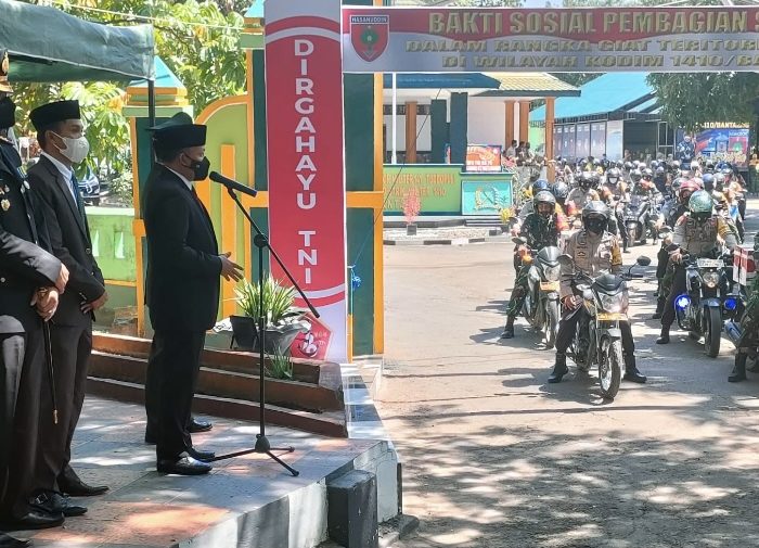 Peringati HUT TNI, Bupati Bantaeng Lepas Bantuan TNI ke Masyarakat