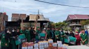 Peduli Sesama, HMI Cabang Sidrap Salurkan Bantuan Korban Kebakaran di Kelurahan Rijang Pittu