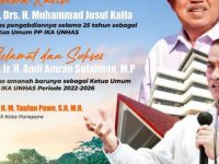 Taufan Pawe Ucapkan Selamat Kepada Ketua IKA Unhas Terpilih, Apresiasi Pengabdian Yusuf Kalla