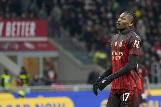 Pemain AC Milan, Rafael Leao (c) AP Photo/Antonio Calanni