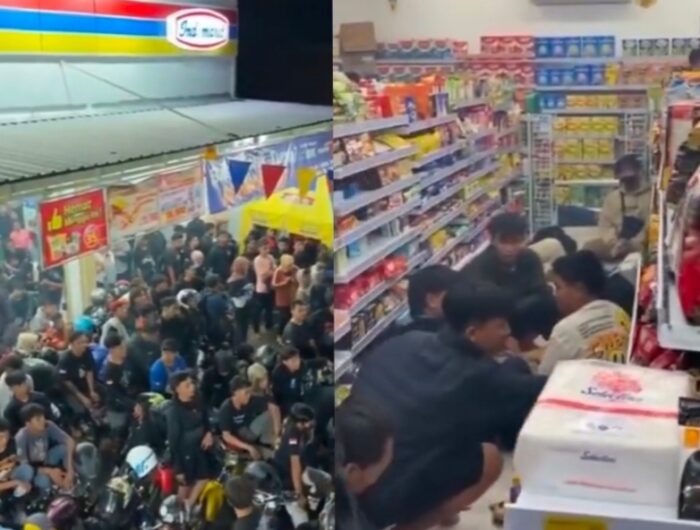 Viral Komunitas CB di Nganjuk Rusuh Indomaret, Kerugian Capai Jutaan Rupiah.