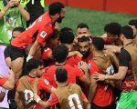 Pemain Timnas Mesir merayakan gol kedua yang dicetak Mohamed Salah kontra Selandaia di BC Place, Vancouver, Kanada, Senin (22/6/2026). (AFP).