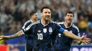 Timnas Argentina melakukan selebrasi setelah mencetak gol ke gawang Yordania pada Minggu (28/6/2026). (FIFA)