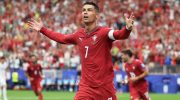 Selebrasi Ronaldo setelah mengoyak jala gawang Uzbekistan pada Rabu (24/6/2026). (Al Jazeera)