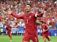 Selebrasi Ronaldo setelah mengoyak jala gawang Uzbekistan pada Rabu (24/6/2026). (Al Jazeera)