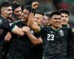 Timnas Meksiko melakukan selebrasi setelah mencatat skor melawan Korea Selatan di Estadio Akron, Zapopan, Jumat (19/6/2026) pagi. (AP Photo)